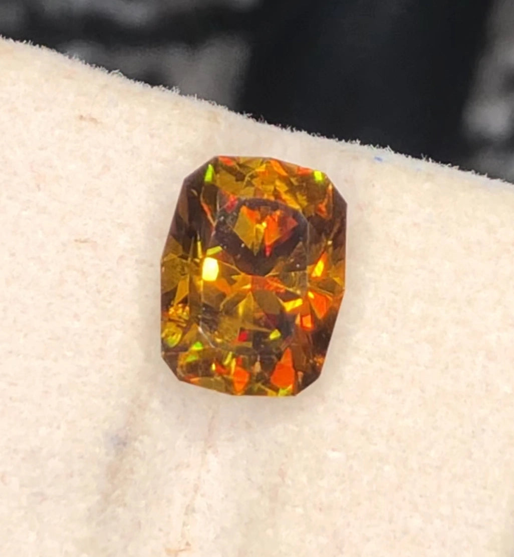 5.00 Ct Sphene- Precision Cut, Brilliant Fire & Dispersion