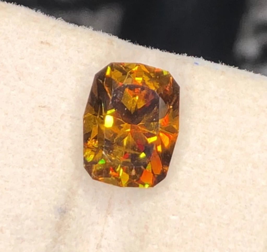 5.00 Ct Sphene- Precision Cut, Brilliant Fire & Dispersion