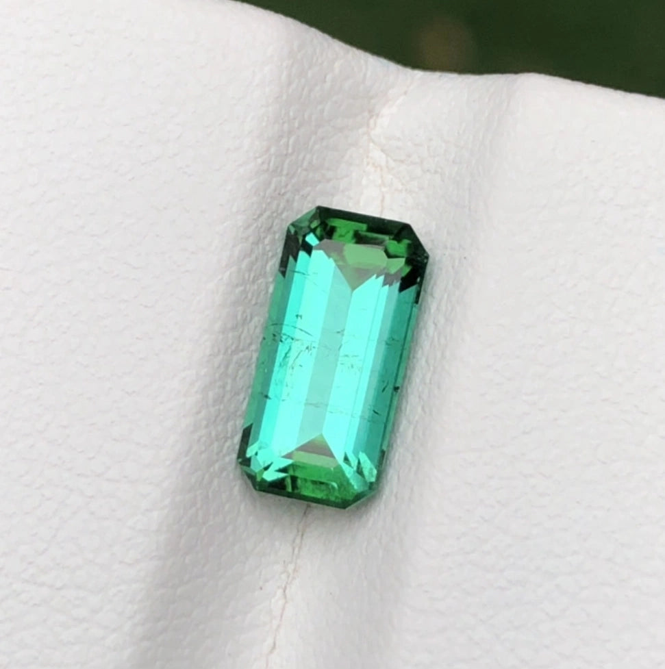 Bluish Green Tourmaline 2.20 Ct Perfect Faceted Cut Tourmaline AFG - Gemstone