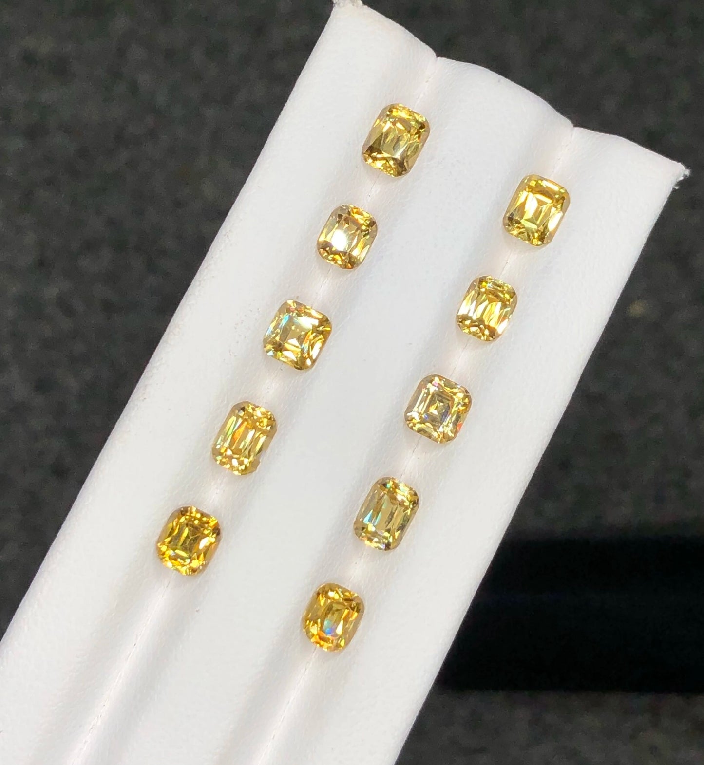 Yellow Zircon Lot 9.60 Ct Cushion Cut Beautiful Sparkly Zircon Lot - Gemstone