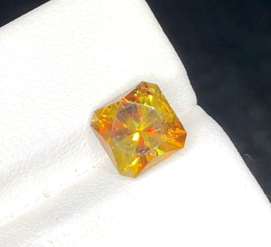 Yellow Sphene 3.20 Ct Fancy Cut Fire Sparkling Yellow Sphene