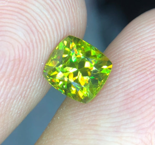 2.1 Ct Vivid Green Sphene- Brilliant Fire & Rare Untreated Collectors Gem