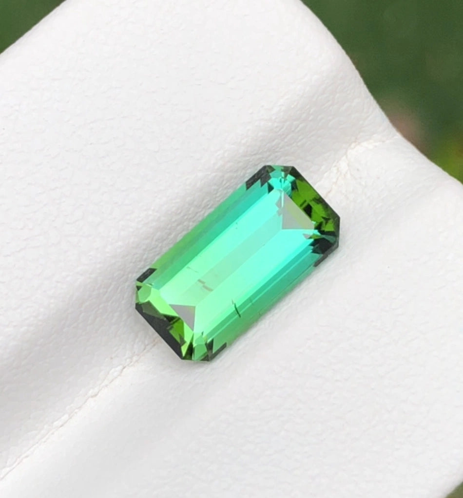 Bluish Green Tourmaline 3.10 Ct Perfect Faceted Cut Tourmaline AFG - Gemstone