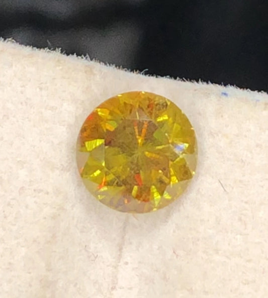 1.80 Ct  Sphene- Round Cut, Vivid Fire & Dispersion- Untreated