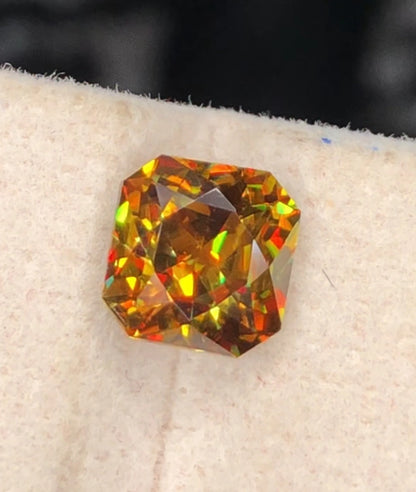 2.30 Ct  Sphene- Fancy Cut, Intense Fire & Dispersion-Untreated