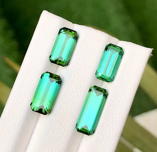Tourmaline Set 11.10 Ct Perfect Faceted Cut Greenish Tourmaline Lot - Gemstone