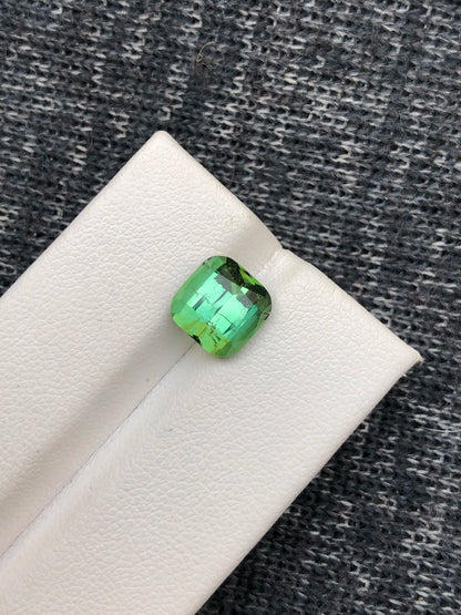 Tourmaline 3.20 Ct Cushion Cut Beautiful Green Tourmaline From AFG - Gemstone