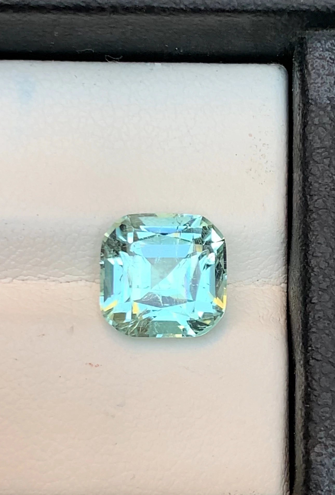 3.40 Ct Perfect Step cushion Cut Seafoam Tourmaline from Afghanistan - Gemstone