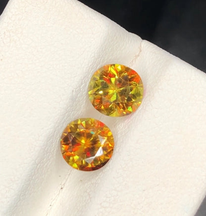 Sphene Matching Pair 2.50 Ct Fancy Cut  Fire Sparkling Yellow Sphene