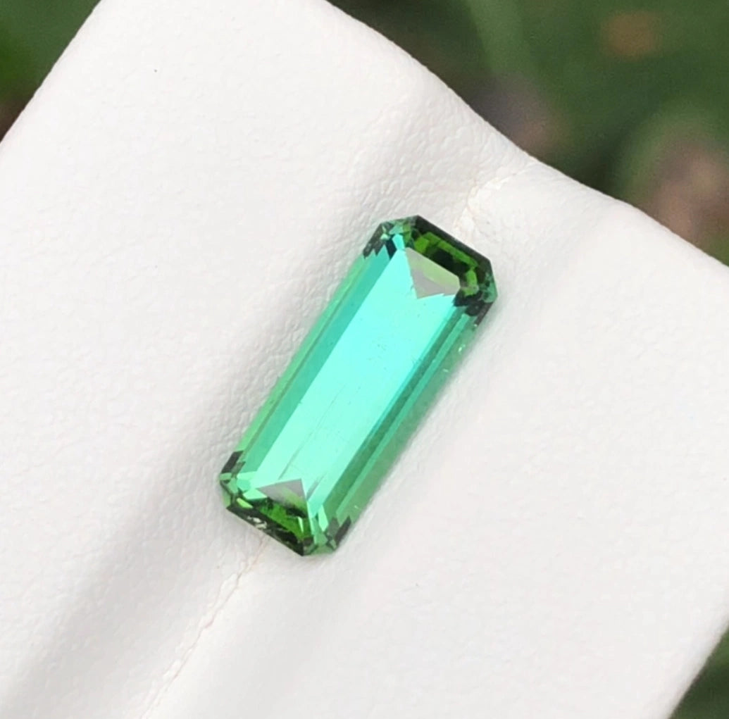 Bluish Green Tourmaline 3.0 Ct Perfect Faceted Cut Tourmaline AFG - Gemstone