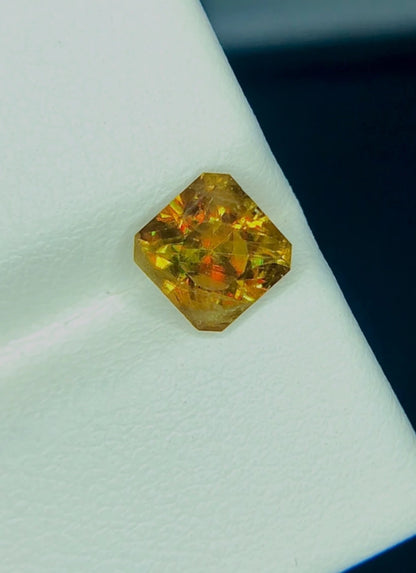 1.45 Ct Sphene- Triangle Cut Gemstone with High Dispersion