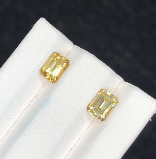 Pair Yellow Zircon 2.60 Ct Perfect Cut Fire Sparkly Zircon Pair - Gemstone