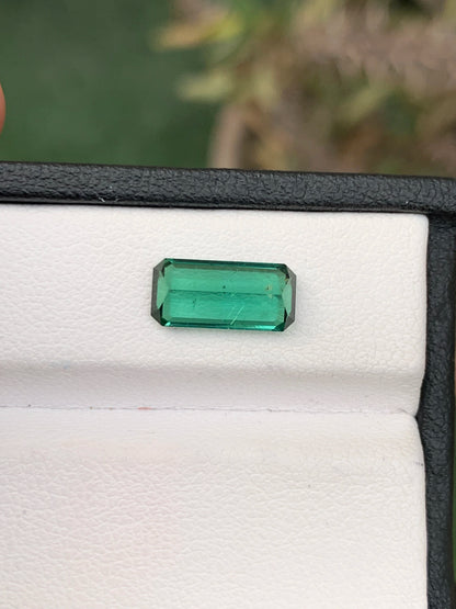 Tourmaline 1.90 Ct Emerald Cut Beautiful Bluish Green Tourmaline - Gemstone