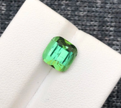 Tourmaline 3.20 Ct Cushion Cut Beautiful Green Tourmaline From AFG - Gemstone