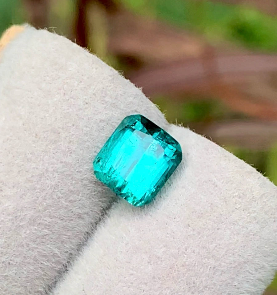 2.20 Ct Perfect Cushion Cut Bluish Green Tourmaline Afghanistan - Gemstone