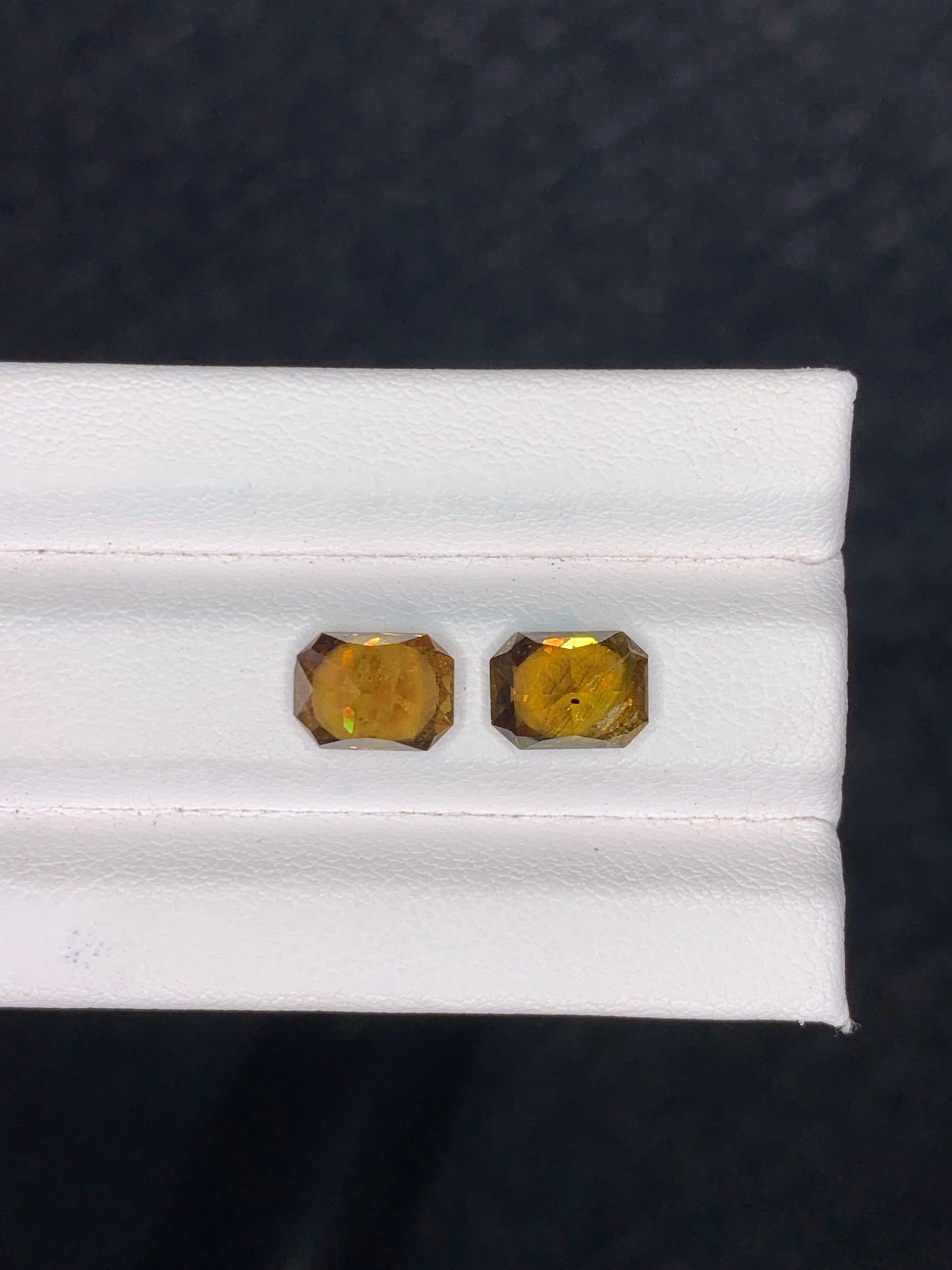 Sphene Pair 3.30 Ct Fancy Cut Beautiful  Fire Sparkly Yellow Sphene