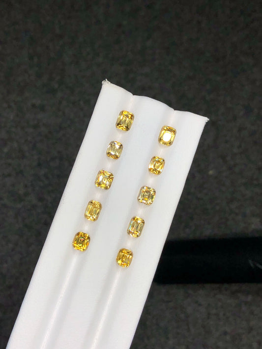 Yellow Zircon Lot 9.60 Ct Cushion Cut Beautiful Sparkly Zircon Lot - Gemstone