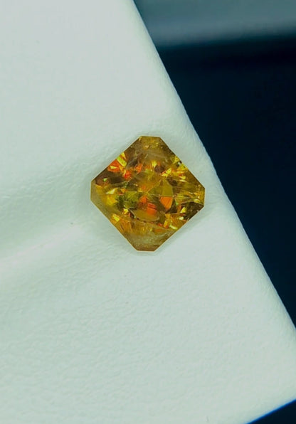 1.45 Ct Sphene- Triangle Cut Gemstone with High Dispersion