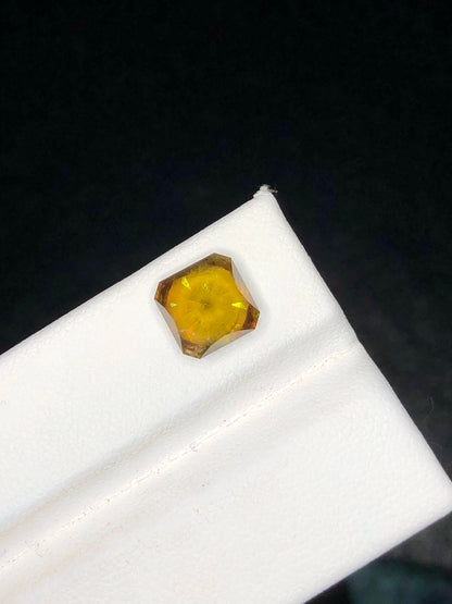 Yellow Sphene 3.20 Ct Fancy Cut  Fire Sparkling Yellow Sphene