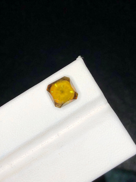 Yellow Sphene 3.20 Ct Fancy Cut  Fire Sparkling Yellow Sphene