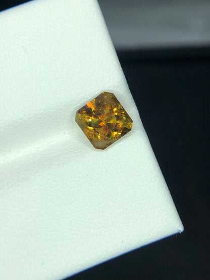 1.45 Ct Sphene- Triangle Cut Gemstone with High Dispersion