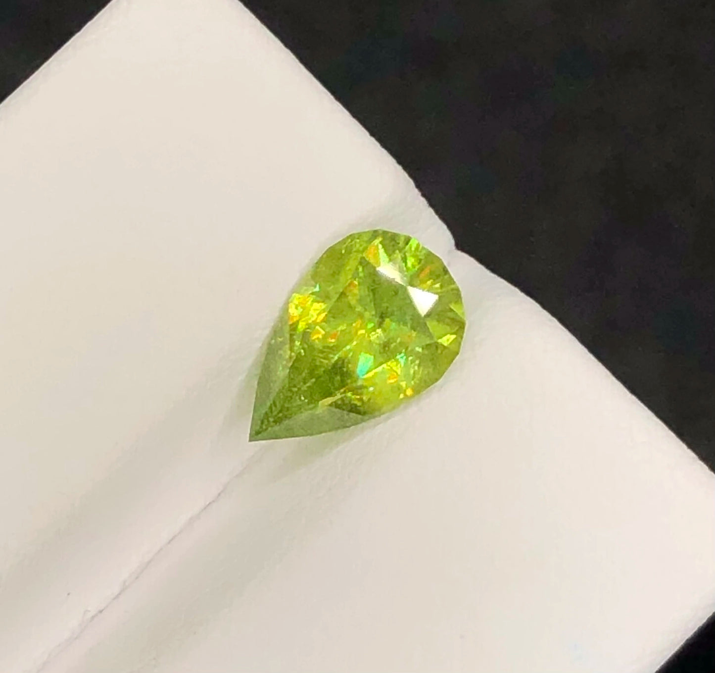 SPHENE 1.90 Ct Drop Shape Beautiful  Sparkly Green Sphene Africa