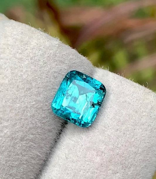 2 Ct Perfect Cushion Cut Bluish Green Tourmaline Afghanistan - Gemstone