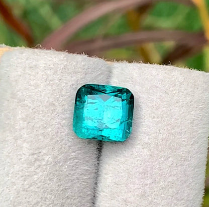 3.80 Ct Perfect Cushion Cut Bluish Green Tourmaline Afghanistan - Gemstone