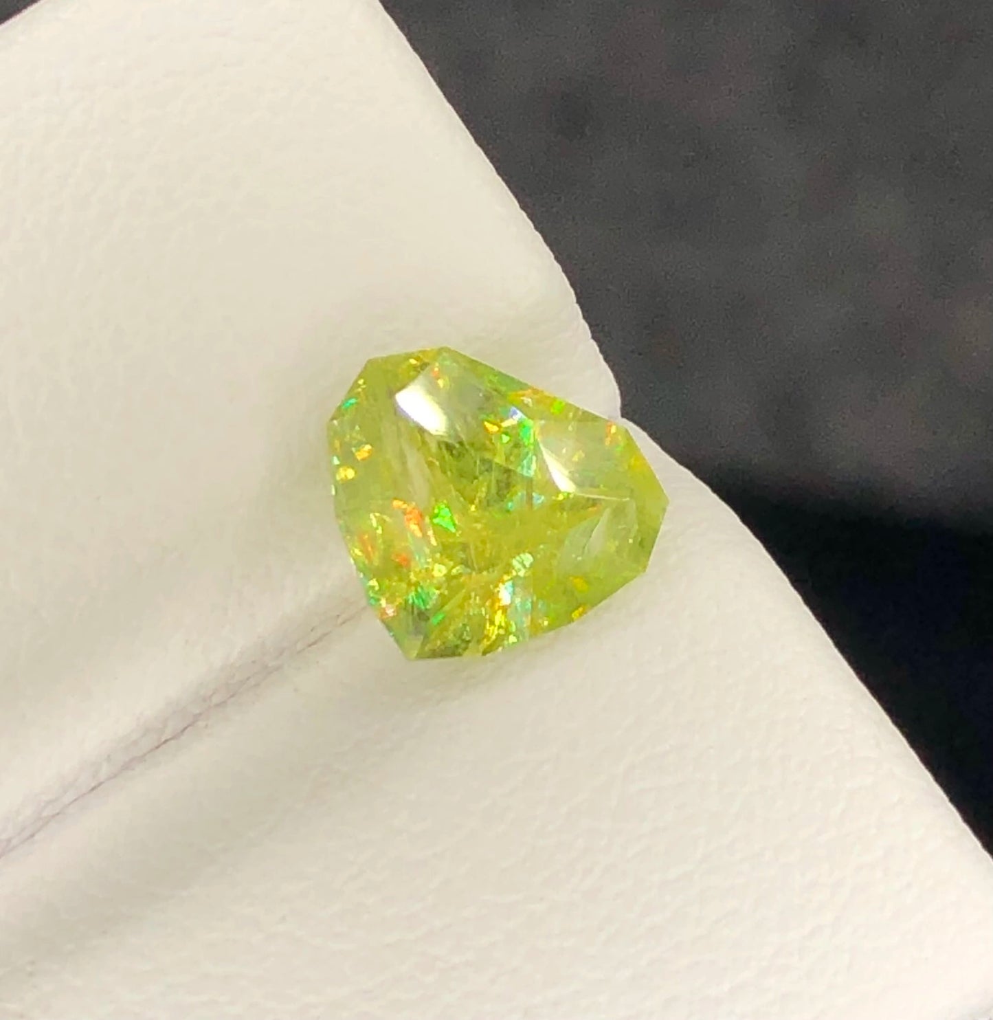 Sphene 1.80 Ct Heart Shape Sensational  Sparkly Green Sphene Africa