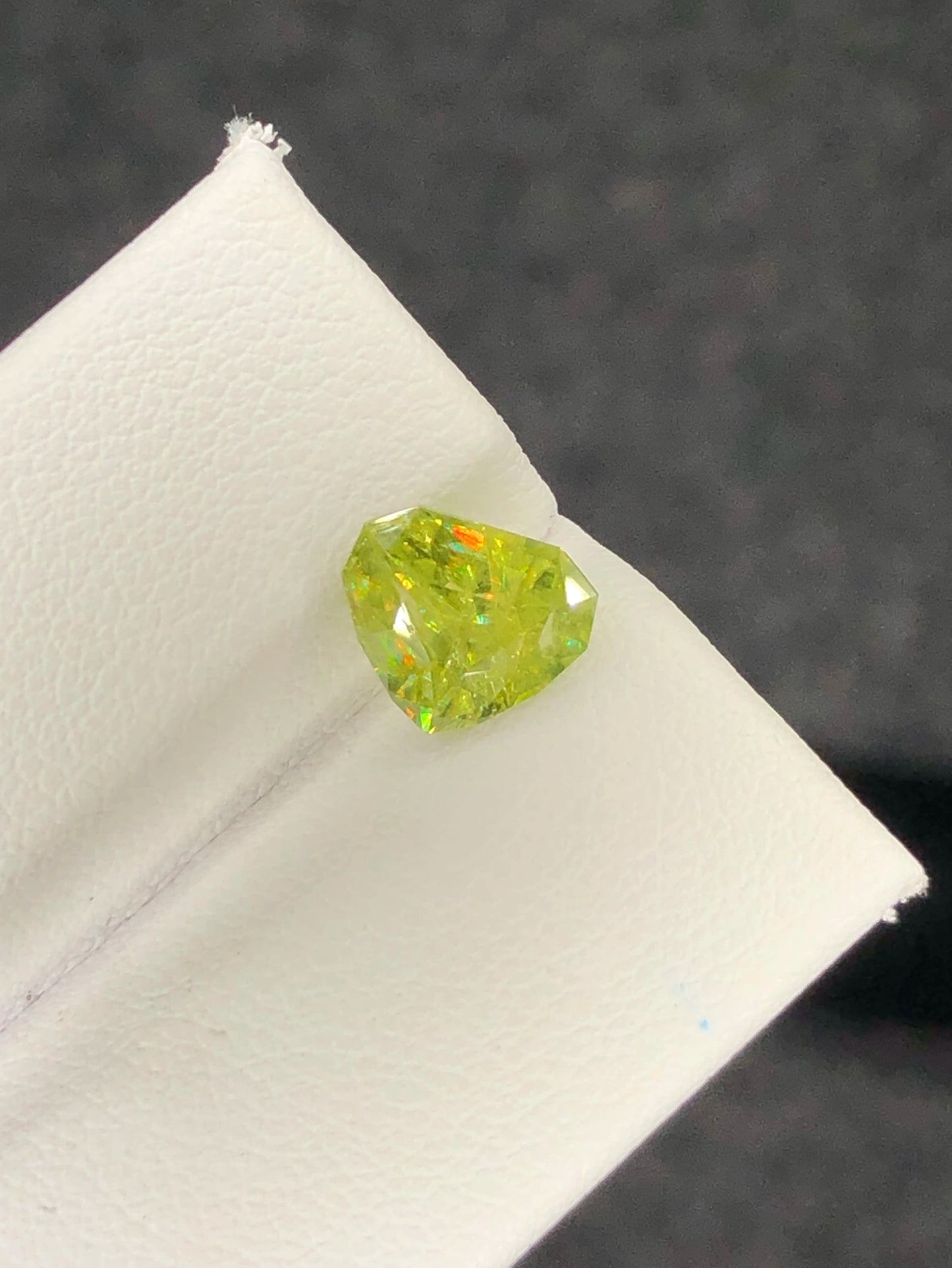 Sphene 1.80 Ct Heart Shape Sensational  Sparkly Green Sphene Africa