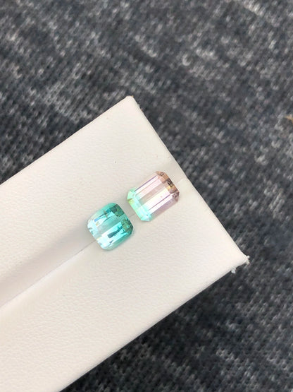 Bi Colour Tourmaline 3.30 Ct Perfect Cut Beautiful Bi Colour Tourmaline Pcs - Gemstone