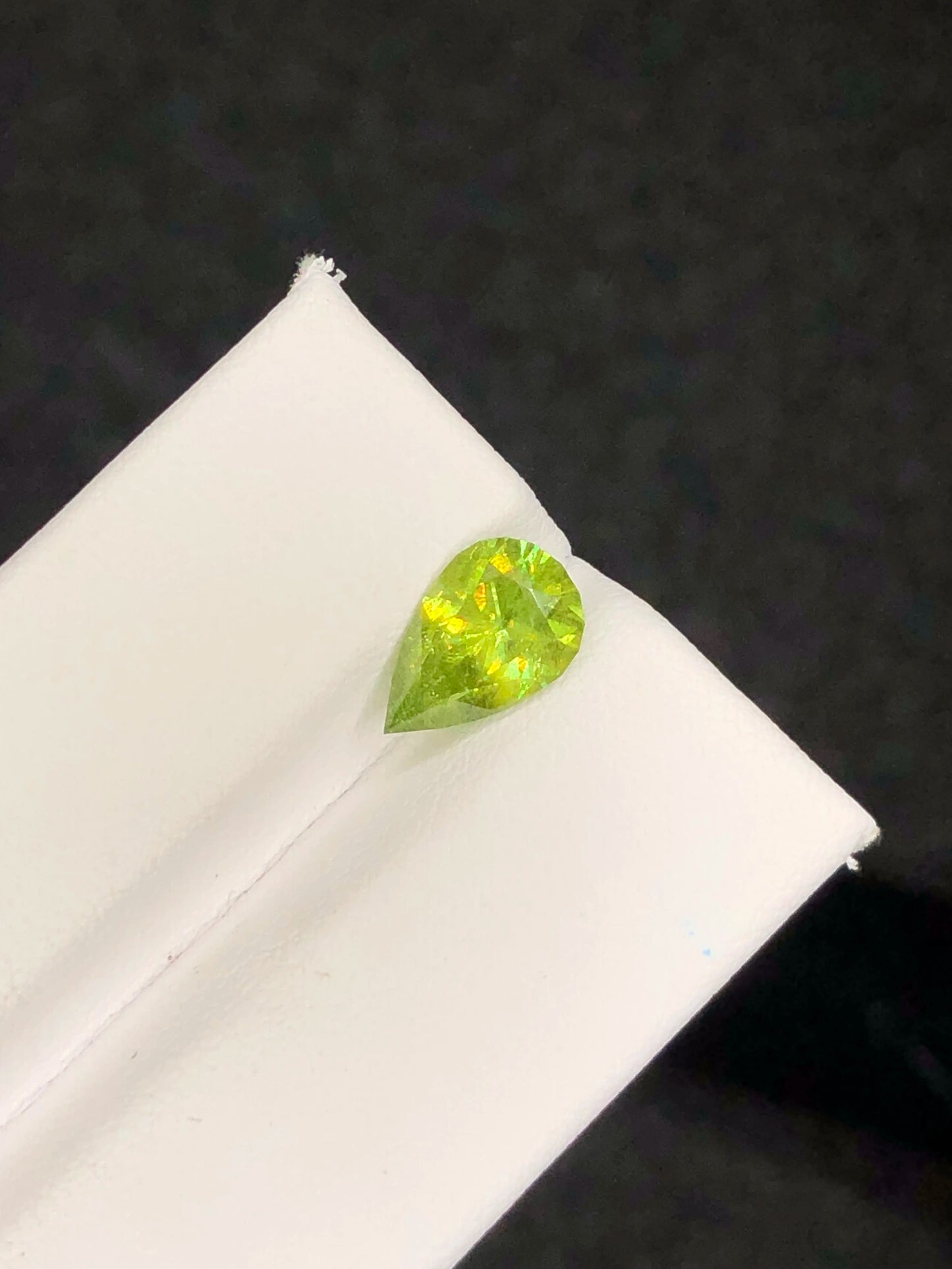 SPHENE 1.90 Ct Drop Shape Beautiful  Sparkly Green Sphene Africa