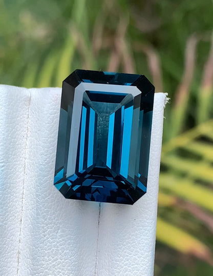 Magnificent 29.30 Ct Emerald Cut London Blue Topaz - Deep Teal Brilliance - Gemstone