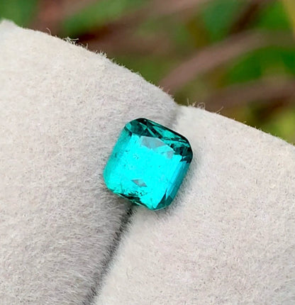 1.60 Ct Perfect Cushion Cut Bluish Green Tourmaline Afghanistan - Gemstone