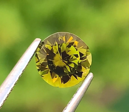 Tourmaline 1.20 Ct Round Shape Olive Green Tourmaline Afghanistan - Gemstone