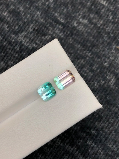 Bi Colour Tourmaline 3.30 Ct Perfect Cut Beautiful Bi Colour Tourmaline Pcs - Gemstone
