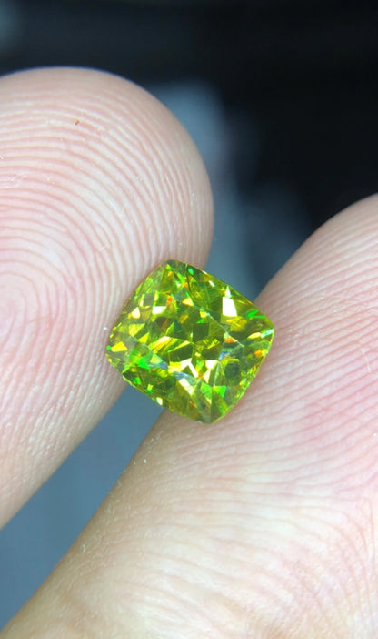 2.1 Ct Vivid Green Sphene- Brilliant Fire & Rare Untreated Collectors Gem