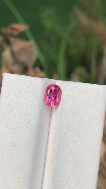 0.95 Ct Rubellite Tourmaline - Fine Cushion Cut, Bright Color - Gemstone