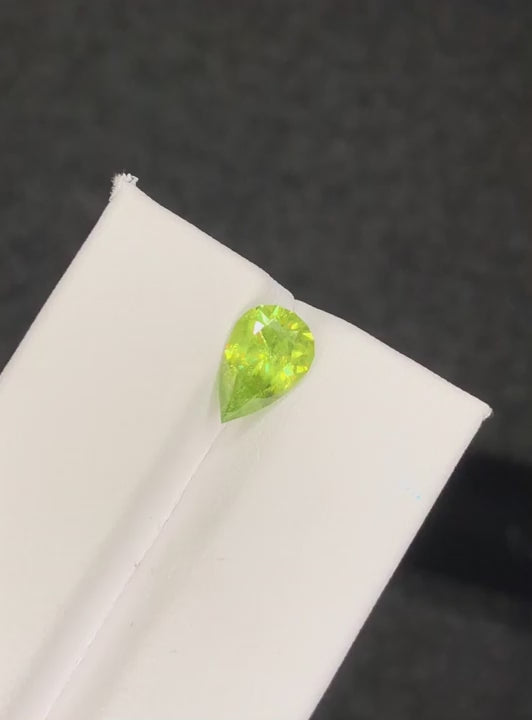 SPHENE 1.90 Ct Drop Shape Beautiful  Sparkly Green Sphene Africa