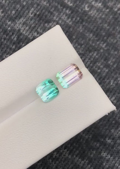 Bi Colour Tourmaline 3.30 Ct Perfect Cut Beautiful Bi Colour Tourmaline Pcs - Gemstone