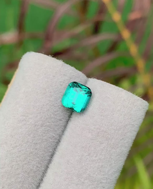 1.60 Ct Perfect Cushion Cut Bluish Green Tourmaline Afghanistan - Gemstone