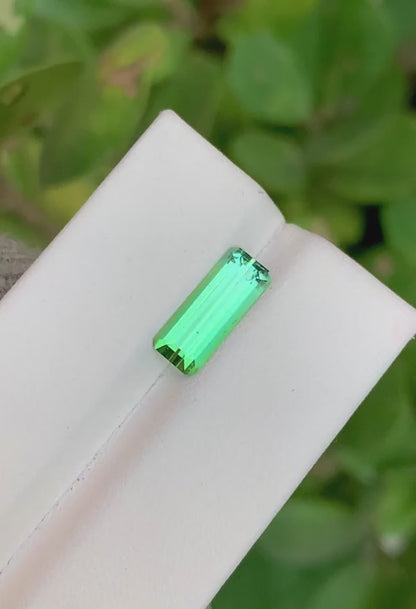Tourmaline 2.70 Ct Emerald Cut Sensational Green Tourmaline AFG - Gemstone