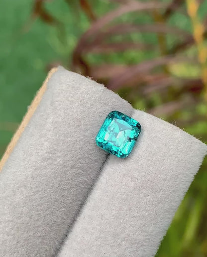 2 Ct Perfect Cushion Cut Bluish Green Tourmaline Afghanistan - Gemstone