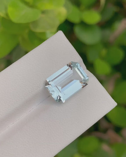 7.60 Crt African White Topaz Emerald Cut, Vibrant & Bright - Gemstone