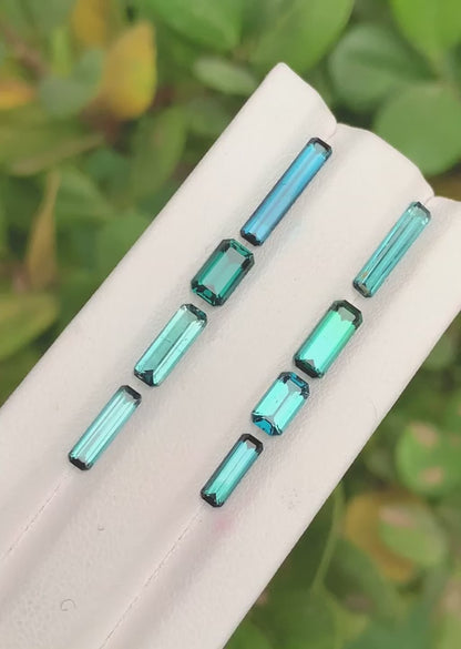 Blue Tourmaline Lot 6 Ct Emerald Cut Blue Tourmaline Lot - Gemstone