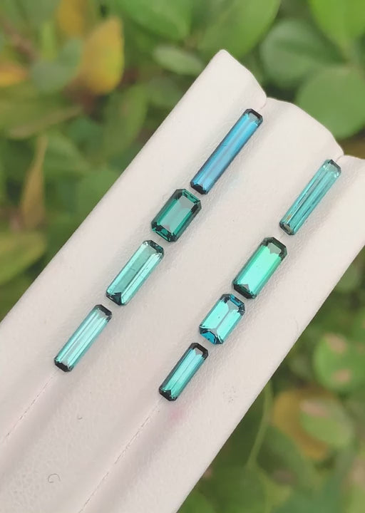Blue Tourmaline Lot 6 Ct Emerald Cut Blue Tourmaline Lot - Gemstone