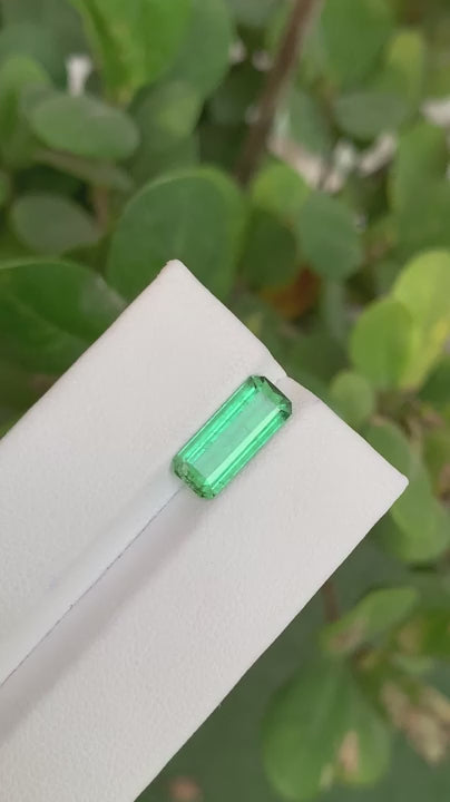 Tourmaline 3.40 Ct Emerald Cut Beautiful Green Tourmaline AFG - Gemstone