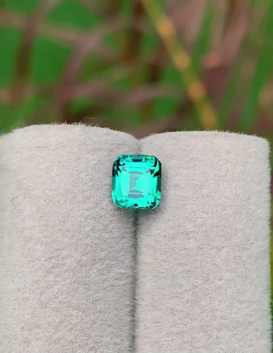 1.55 Ct Perfect Cushion Cut Bluish Green Tourmaline Afghanistan - Gemstone