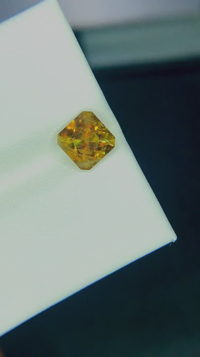 1.45 Ct Sphene- Triangle Cut Gemstone with High Dispersion
