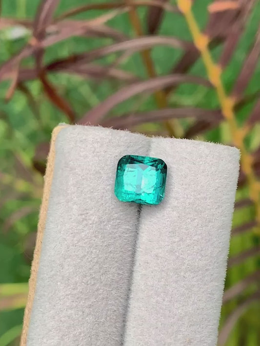 3.80 Ct Perfect Cushion Cut Bluish Green Tourmaline Afghanistan - Gemstone